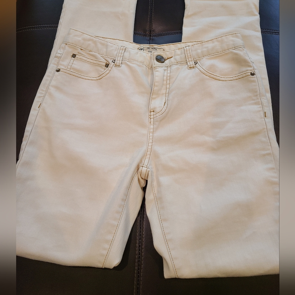 Free People Cream Jeans